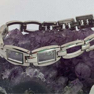 Pre loved, Very Nice Stainless Steel link Bracelet with crystals bracelet.